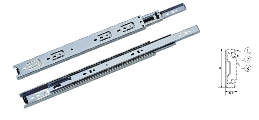 Full Extension Ball Bearing,Drawer Slider 42MM  Width